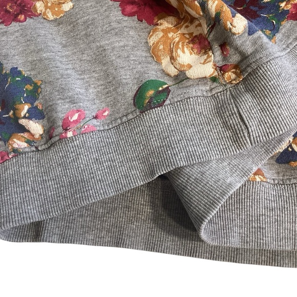 Vintage Blair Floral Grey Crew Neck Sweatshirt Boxy Terry Size 2XL Y2K Retro - Picture 5 of 9